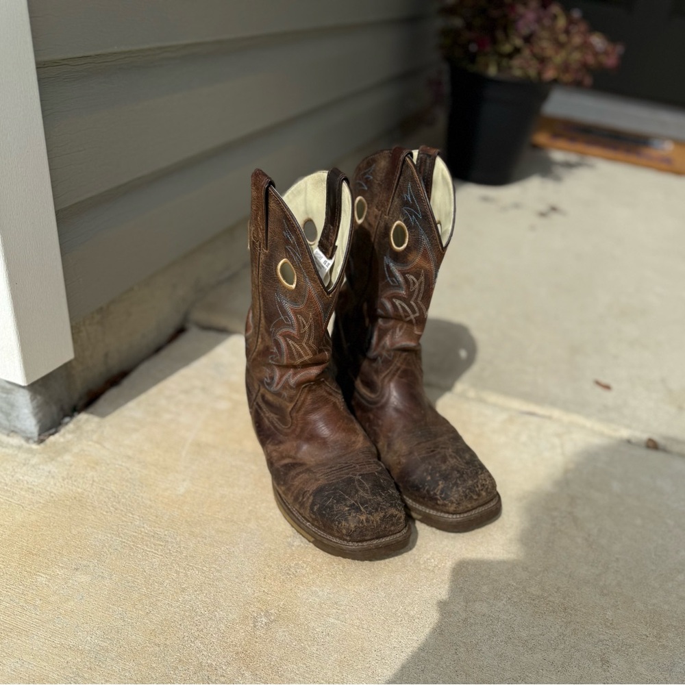 9.5 EE Men's Double H DH5245 Rubert Safety Ropers - Brown Preowned